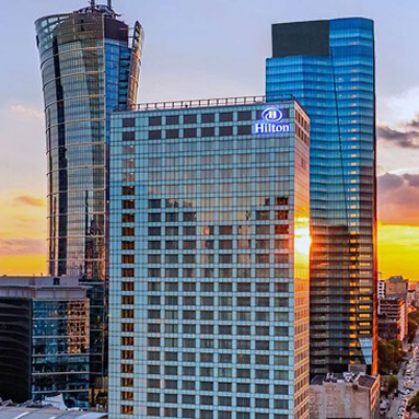 Hilton Warsaw City modern cityscape view